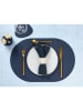 Björn 6-delige set: placemats donkerblauw/antraciet - (L)44,5 x (B)30 cm