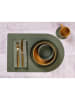 Björn 6-delige set: placemats crème/groen - (L)44,5 x (B)30 cm