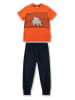 Sanetta Pyjama in Orange/ Schwarz