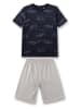 Sanetta Pyjama lichtgrijs/donkerblauw