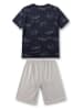 Sanetta Pyjama lichtgrijs/donkerblauw