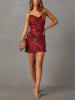 LA Angels Kleid in Rot/ Schwarz