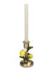 Kersten Kaarshouder "Lemon" geel/groen/goudkleurig - (H)18 x Ø 10 cm