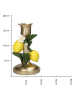 Kersten Kaarshouder "Lemon" geel/groen/goudkleurig - (H)18 x Ø 10 cm