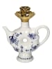 Kersten Kaarsenhouder "Teapot" wit/donkerblauw - (B)16 x (H)19 x (D)7 cm