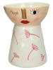 Kersten Bloempot "Face" crème/beige - (H)22 x Ø 17 cm