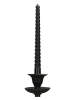 Kersten 2-delige set: staafkaarsen zwart - 2x 4 stuks