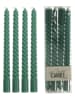 Kersten 2-delige set: staafkaarsen groen - 2x 4 stuks