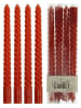 Kersten 2-delige set: staafkaarsen rood - 2x 4 stuks