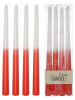 Kersten 2-delige set: staafkaarsen rood - 2x 4 stuks