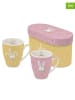ppd 2-delige set: mokken "Hello & Easter" lichtroze/geel - 350 ml