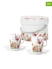 ppd 2er-Set: Espressotassen "Flowerfield" in Weiß/ Pink - 80 ml