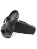 Birkenstock Leder-Pantoletten "Siena Big Buckle" in Schwarz