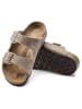 Birkenstock Leren slippers "Arizona" taupe