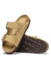 Birkenstock Leren slippers "Arizona" lichtbruin