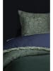 moooi Satin-Spannbettlaken "Dodo Pavone" in Dunkelblau