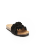 Mandel Leren slippers "Sofia" zwart
