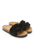 Mandel Leren slippers "Sofia" zwart