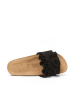Mandel Leren slippers "Sofia" zwart