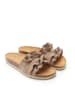 Mandel Leren slippers "Sofia" beige