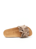 Mandel Leder-Pantoletten "Sofia" in Beige