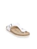 Mandel Leren teenslippers "Blanca" wit