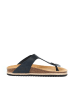 Mandel Leren teenslippers "Blanca" zwart