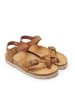 Mandel Leren teenslippers "Eisa" lichtbruin