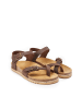 Mandel Leren teenslippers "Eisa" bruin