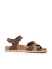 Mandel Leren teenslippers "Eisa" bruin