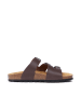 Mandel Leren slippers "Paco" bruin
