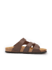 Mandel Leren slippers "Alvaro" bruin