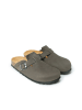 Mandel Leren clogs "Noe" grijs