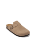 Mandel Leder-Clogs "Noe" in Beige