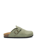Mandel Leder-Clogs "Noe" in Grün