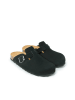 Mandel Leren clogs "Noe" zwart