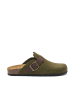 Mandel Leder-Clogs "Noe" in Khaki