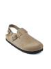 Mandel Leder-Halbsandalen in Beige