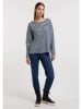 ELBSAND Longsleeve "Tooske" in Dunkelblau/ Weiß