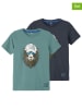 name it 2-delige set: shirts donkerblauw/turquoise