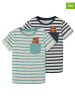 name it 2-delige set: shirts donkerblauw/turquoise/wit