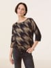TAIFUN Bluse in Schwarz/ Braun