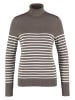 TAIFUN Pullover in Grau/ Weiß