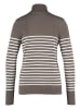 TAIFUN Pullover in Grau/ Weiß