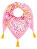 Zwillingsherz Dreieckstuch "Leo Kopf" in Rosa/ Creme/ Orange - (L)200 x (B)90 cm