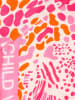 Zwillingsherz Dreieckstuch "Leo Kopf" in Rosa/ Creme/ Orange - (L)200 x (B)90 cm