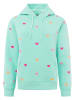 Zwillingsherz Hoodie "Hearts" in Türkis
