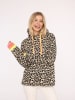 Zwillingsherz Hoodie "Leo allover Neon Kante" in Beige/ Schwarz