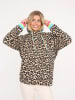 Zwillingsherz Hoodie "Leo allover Neon Kante" beige/zwart