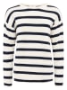 Zwillingsherz Pullover "Streifen" in Creme/ Dunkelblau